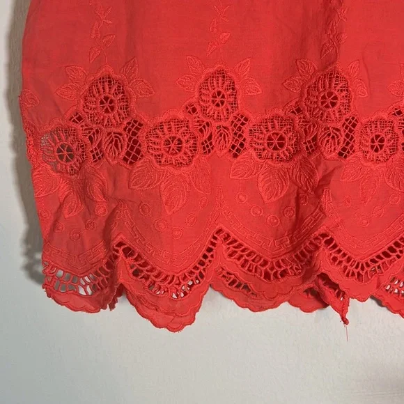 Tobi Orange Cotton Lace Detail Tank - Picture 4 of 7